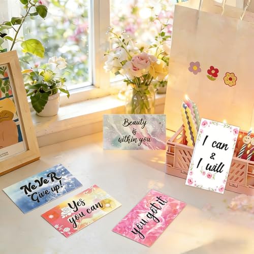 30 Pack Inspirational Quote Cards with Positive Affirmations, Motivational Greeting Cards for Encouragement, 2"x3.5" Mini Card Set