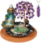 Amethyst Incense Holder Burner, Waterfall Fountain Backflow Cone Burner, Healing Crystal and Stone, Women Gifts for Christma - color: Amethyst Burner