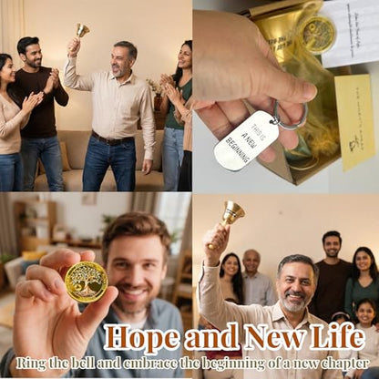 Cancer Bell Survivor Gifts for Man and Women– End of Chemo and Radiotherapy, Ring the Bell Ceremony Gifts, Cancer Survivor Recovery Milestone Celebration Gift, Encouragement Present - color: Silver Smiling Face Suit