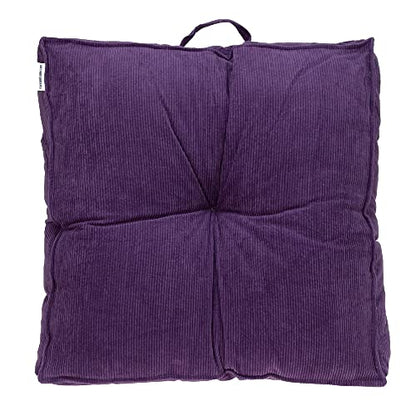 CC Home Furnishings Tufted Cotton Square Floor Pillow - 24" - Purple