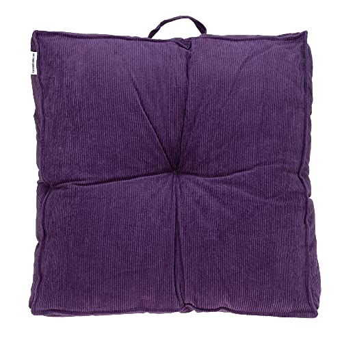 CC Home Furnishings Tufted Cotton Square Floor Pillow - 24" - Purple