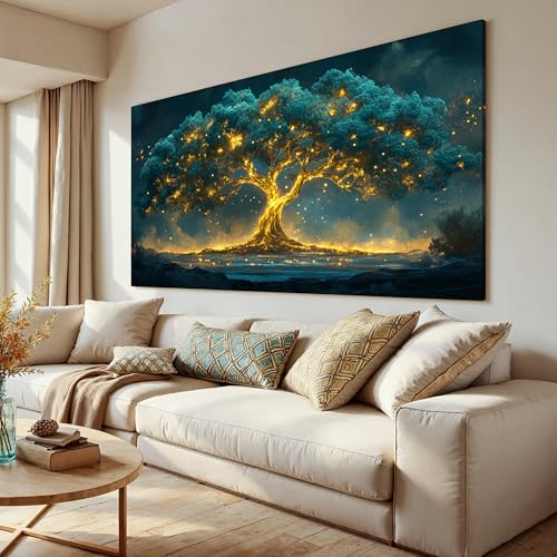 Canvas Wall Art Decor Green Botanical Wall Art Decor Canvas Art Wall Decor Modern Large Tree of Life Wall Art for Living Room Oversized Wall Art Prints Artwork for Walls Home Office Wall Decor 39"X78" - color: QLS-A, size: 78"L x 39"W