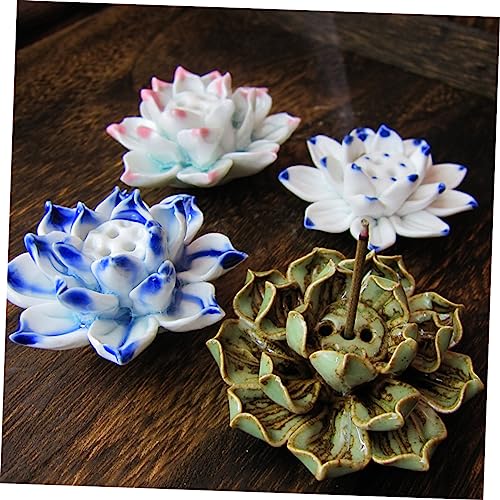 Levemolo Ceramic Lotus Table Ornament Unique Handmade Decoration for Home Office Craft for Desk Display Bookshelf Adornment Elegant Zen Design