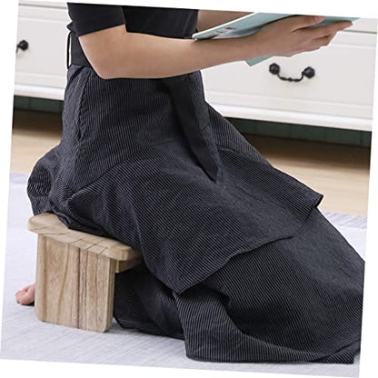 Kneel Sitting Stool Zen Meditation Bench Natural Wood Floor Cushion for Bedroom