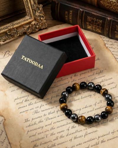 Triple Protection Bracelet for Men & Women - Natural Tiger Eye, Black Obsidian & Hematite Beaded Bracelet - 10mm Healing Crystals for Luck, Prosperity & Spiritual Protection - Meaningful Gift - color: Colorful (Set 66)
