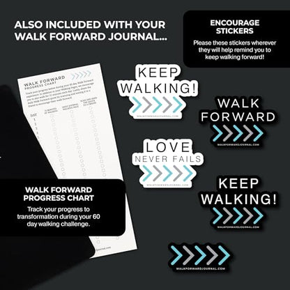 The Walk Forward Journal – (Black) A 60-Day Daily Journal for Spiritual, Emotional, and Personal Growth – Reflection, Mindfulness & Inspiration – Daily Affirmations and Goal-Setting – Undated Life Planner for Women & Men - color: Black