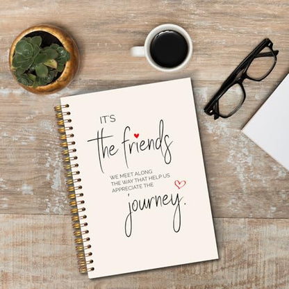 JINYO Gifts for Friends Notebook, Friendship Gifts for Women Friends Journal, BFF Bestie Soul Sister Gift for Women Spiral Notebook 5.5x8.3 Inch - color: white Friendship Notebook