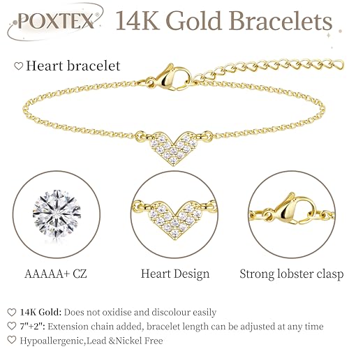 3mm Diamond Classic Tennis Bracelet for Women Dainty, Gold Jesus Cross Bracelets Trendy, 14K Gold Plated Heart/Evil Eye/Pearl/Starfish & Seashell Charm Bracelets for Women Bulk - style: Gold Plated Heart