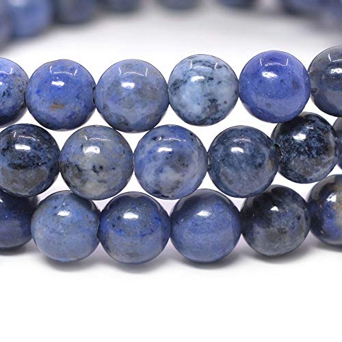 Justinstones Gem Semi Precious Gemstone 6mm Round Beads Stretch Bracelet 6.5 Inch - color: Blue Dumortierite