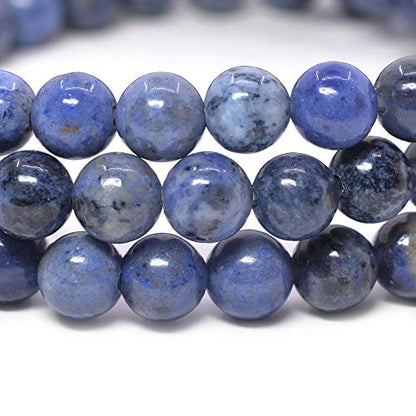 Justinstones Gem Semi Precious Gemstone 6mm Round Beads Stretch Bracelet 6.5 Inch - color: Blue Dumortierite