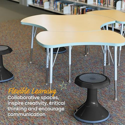 ECR4Kids ACE Active Core Engagement Wobble Stool, 15-Inch Seat Height, Flexible Seating, Black - color: Black