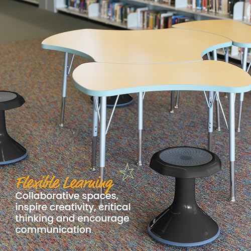 ECR4Kids ACE Active Core Engagement Wobble Stool, 15-Inch Seat Height, Flexible Seating, Black - color: Black