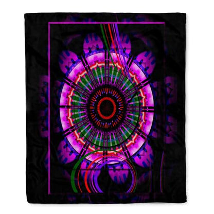 3dRose Mandala 6 Glowing Blue red Black Meditation Harmony Balance Peace NewAge Spiritual Spirituality Silktouch Minky Blanket
