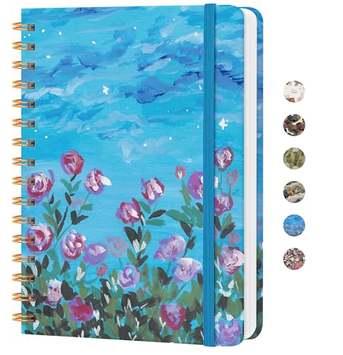 Lined Spiral Journal Notebook, A5 College Ruled Notebook for Journaling, Note-Taking, and Daily Planning, Durable Hardcover with an Elegant Design, Rose Twilight - color: Q.Rose Twilight