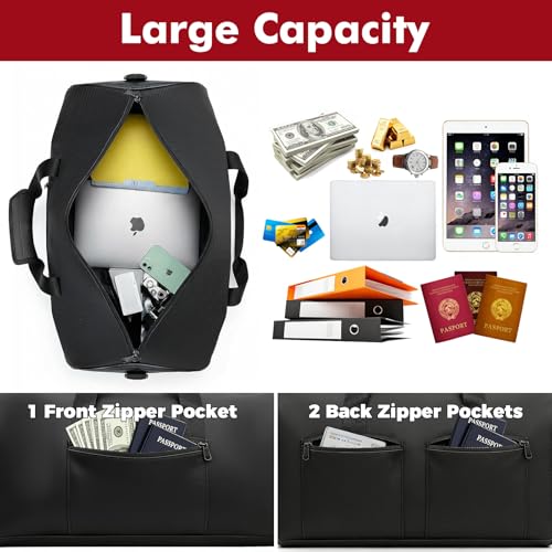 Large Fireproof Document Bag, 24x12x12in Portable Fireproof Waterproof Document Box for Travelling, Camping, Multi-Pocket Organizer for Cash, Valuables, Fire Proof Bag with Shoulder Strap