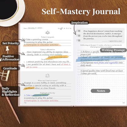 5 MINUTES A DAY Self-Care Notebook, Wellness & Daily Reflection Gratitude Journal & Mood Tracker for Women Self Care Planner, A5 Size (Pink) - color: Pink