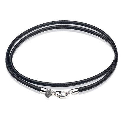 Leather Necklace for Men Women with Solid 925 Sterling Silver Lobster Clasp 3mm Black/Brown/LightBrown/Red Leather Necklace Cord 16/18/20/22/24/26/30 Inches - size: 22, style: Black Leather Cord Necklace 3mm