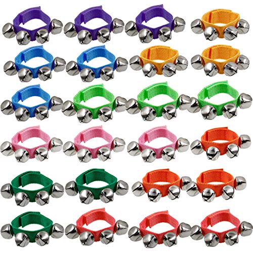 Band Wrist Bells, 9" Wrist Shaking Jingle Bells, Adjustable Ankle Bell, 24 Pcs