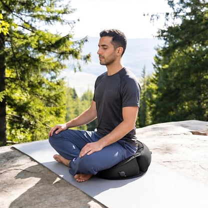 Air Meditator Inflatable Meditation Cushion and Travel Pillow – Meditate on Air in Total Comfort with Adjustable Three-Chamber Design for Enhanced Posture and Portability