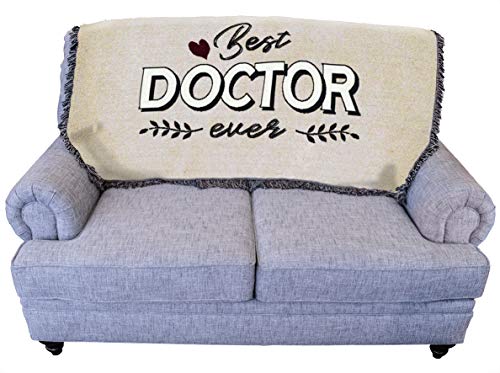 Pure Country Weavers Best Doctor Ever Blanket - Medical Professional - Gift Tapestry Throw for Back of Couch or Sofa Woven from Cotton - Made in The USA(61x36) - color: Best Doctor, size: 61" x 36"
