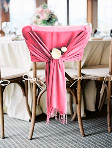 Sakkas 78" X 28" Rayon from Bamboo Soft Solid Pashmina Feel Shawl/Wrap/Stole - color: Fuchsia