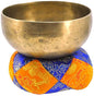 Singing Nepal Crown Chakra B Note Authentic Hand Hammered Tibetan Meditation Singing Bowl 5.5 Inches - Yoga Old Bowl with Wooden Mallet and Silk Cushion