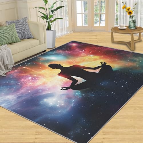 Yoga Rugs for Bedroom, 6x8 Rug, Chakras Rugs for Living Room, Hippie Meditation Washable Rug, Classroom Carpet Home Decor & Gifts - color: Yoga#13, size: 6' x 8' (Rectangular)