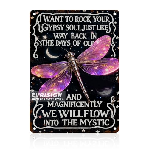 Retro Vintage Metal Tin Sign Home Bar Cafe Garage Office Decor For Home Decor Fans Any Space Occasion Living Room Kitchen Wall Art 12x16inch - color: Dragonfly5, size: 30X40cm(12x16inch)