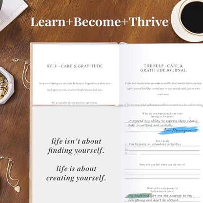 5 MINUTES A DAY Self-Care Journal, Wellness & Daily Reflection Notebook – Mental Health & Anxiety Guided Journal for Women – Self Care Planner, ADHD Planner with Mood Tracker – (Beige) - color: Beige