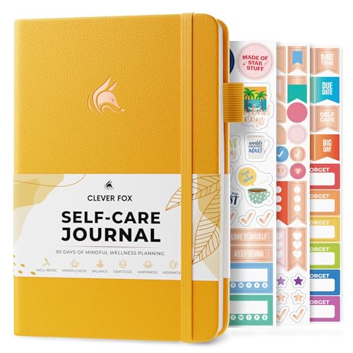 Clever Fox Self-Care Journal – Wellness & Daily Reflection Notebook – Mental Health & Personal Development Journal – Self-Care, Meditation & Mood Journal for Women & Men – A5 Size (Amber Yellow) - color: Amber Yellow, size: A5 (5.8'' x 8.3'')