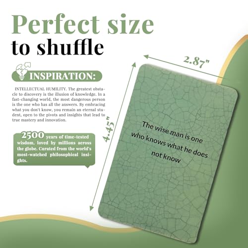 50 Ancient Wisdom Inspiration Cards - Daily Affirmation Deck for Mindful Strategy & Leadership - Premium Glossy Insight Cards for Personal Growth, Success & Inner Peace (Jade) - color: Jade