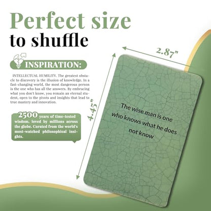 50 Ancient Wisdom Inspiration Cards - Daily Affirmation Deck for Mindful Strategy & Leadership - Premium Glossy Insight Cards for Personal Growth, Success & Inner Peace (Jade) - color: Jade