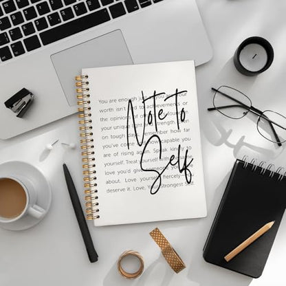 Note To Self Mental Health Journal, Therapy Journal for Mental Health, Mental Health Counselor Gifts, Mental Health Journal for Women, Hardcover Spiral Notebook 160 Pages 5.5x8.3 Inch - color: Note To Self