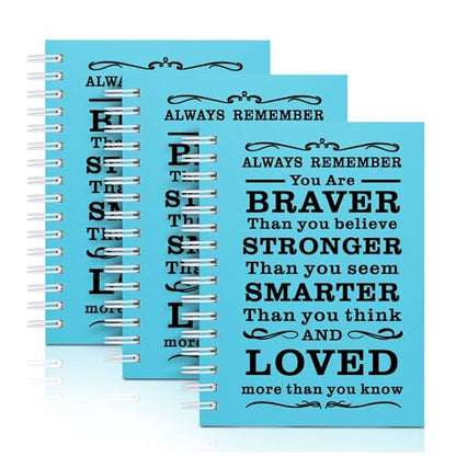 3Pcs A6 Spiral Notebook,Inspirational Journal,Motivational Journal for Women Men,Spiral Journal Notebook College Ruled Daily Diary for School,Travel,Business,Work (3Pcs-A6 Always Light Blue) - color: 3pcs-a6 Always Light Blue