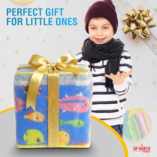 12" Soft Side Zipper Toy Storage Bag, Quilt Pattern Cloth Cube, Reusable, Clear Bag, Playroom, Bedroom & Puzzles Board Game Organizers And Storage Bin, Fish & Bubbles Design - color: Fish