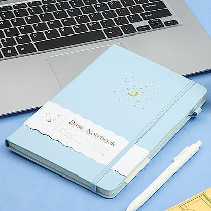 CAGIE Lined Journal Notebook for Work, 196 Pages, Medium 5.7" x 8.3", Hardcover Notebook Journal with Pen Loop, (Sky Blue Ruled), Gifts - color: 02 Sky Blue