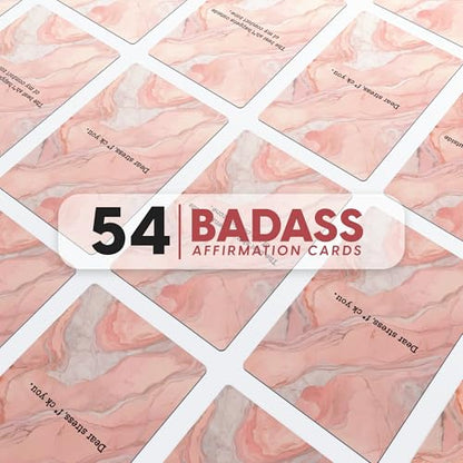 Badass Affirmations for Women – 54 Inspirational Affirmation Cards | Positive Self Care & Manifestation Deck, Funny Daily Motivation Cards, Empowerment Gifts for Women, Best Friend, and Coworker