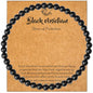 MAIBAOTA Healing Crystal Bracelet for Women Men, 8/4 mm Natural Stone Beaded Bracelets, Jewelry Birthday Gifts, Round Gemstones Stretch Bracelets - color: Black-Obsidian, size: 4 mm