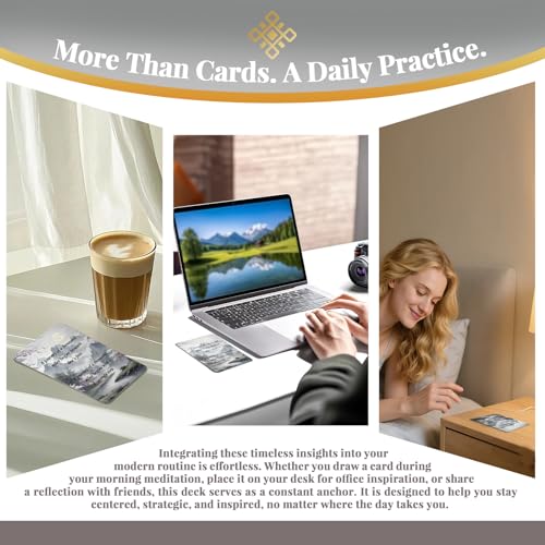 50 Daily Inspiration Cards - Ancient Eastern Philosophy for Mindfulness & Calm - Luxury Glossy Wisdom Deck for Meditation & Self-Reflection - Beautifully Boxed Gift for Seekers (White) - color: White