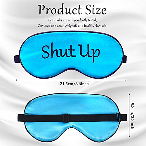 8 Pieces Funny Sleep Mask Silk Eye Mask with Adjustable Strap Soft Cute Blackout Blindfold Eye Cover for Women Men Full Night's Sleep, Travel, Nap, Meditation(Fresh Colors) - color: Fresh Colors