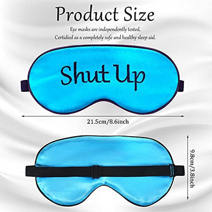 8 Pieces Funny Sleep Mask Silk Eye Mask with Adjustable Strap Soft Cute Blackout Blindfold Eye Cover for Women Men Full Night's Sleep, Travel, Nap, Meditation(Fresh Colors) - color: Fresh Colors