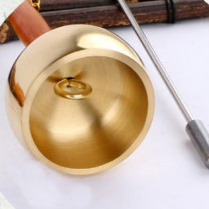 Brass Meditation Hand Bell – Professional Handheld Percussion Instrument with Clear Resonant Tone, Traditional Design for Sound Healing, Yoga Practice, Mindfulness Sessions