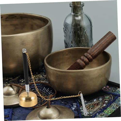 UPKOCH Portable Hand Bell for Meditation Buddhism Prayer Bell Durable Temple Chime with Crisp Sound for Yoga Mindfulness and Spiritual Practices