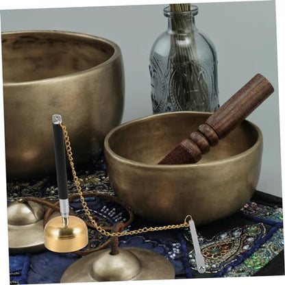 UPKOCH Portable Hand Bell for Meditation Buddhism Prayer Bell Durable Temple Chime with Crisp Sound for Yoga Mindfulness and Spiritual Practices