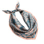ANDANTINO 100% Pure Mulberry Silk Scarf 35" Large Square Lightweight Headscarf –Women’s Hair Wraps-With Gift Packed - color: Blue & Pink Leaves