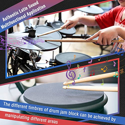 Boao 6 Pieces Drum Jam Block Musical Percussion Block with Maple Sticks 5a Adjustable Mount Bracket Plastic Percussion Instruments for Latin Drum