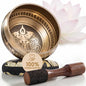 Silent Mind Tibetan Singing Bowl Set – Easy to Play & Beginner Friendly Meditation Bowl with Cushion & Mallet | Stress Relief & Mindfulness | Gift-Ready - color: Gold, size: Without Case