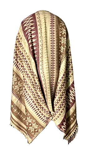 Highwaypay.net Tibetan Meditation Shawl 100% Yak Wool Handloom Thickened Geometric Open Shawl Cloak Scarf Keeping Warm in Autumn 0203 BHO NYC