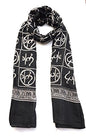 OMA Large OM Sign Block Printed Shawl Soft Scarf For Meditation & Yoga - Premium Quality BRAND - color: Black