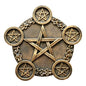 Golden Pentacle Star Tealight Holder, 8.7 In Resin Altar Plate, 5 Sockets, Altar Supplies For Rituals And Home Decor